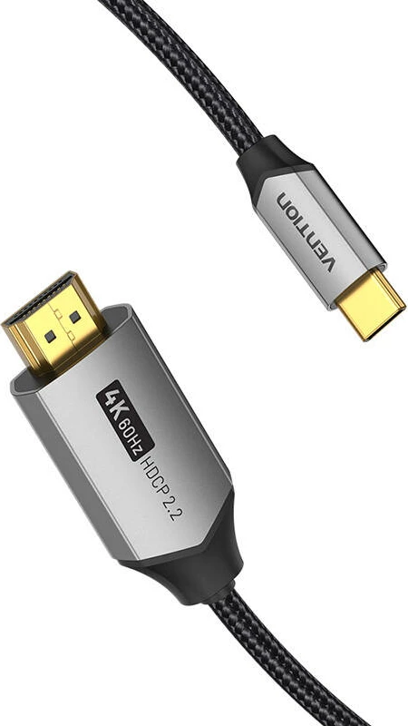Kabllo USB-C në HDMI Vention CRBBF, 1m, 4K 60Hz, e zezë