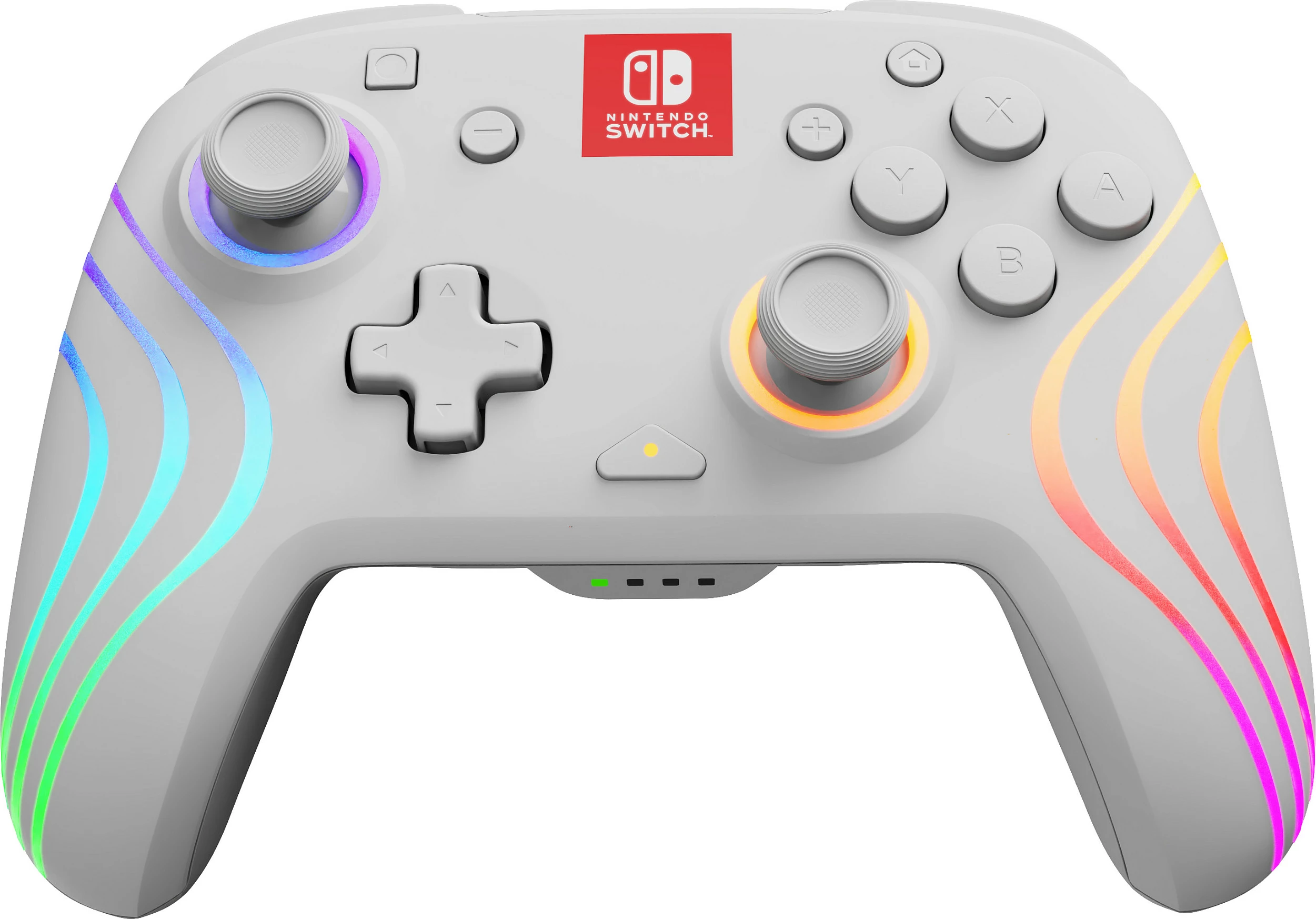 Gamepad PDP Afterglow Wave Wireless për Nintendo Switch/Switch OLED, RGB, i bardhë