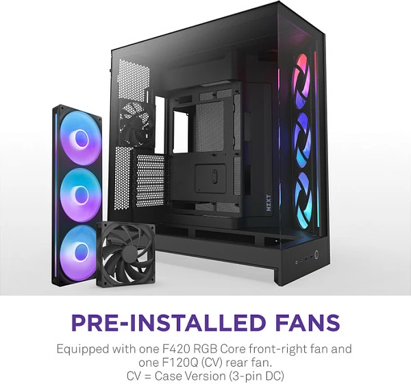 Kasë NZXT H9 Flow RGB, Midi Tower, ATX/EATX/micro ATX/Mini-ITX, xham i kalitur, e zezë