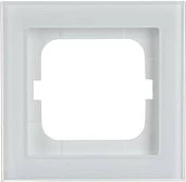 Kornizë mbulese BUSCH-JAEGER BJ 1721-280, 1-fishe, Busch-axcent, 91x91 mm, e bardhë (white glass)