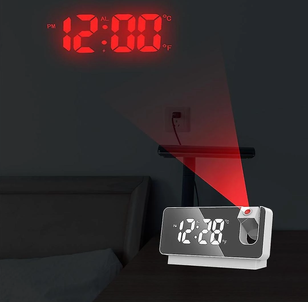 Orë Dixhitale Tavoline me Dizajn unik ne forme LED e ndriquar me termometer dhe alarm