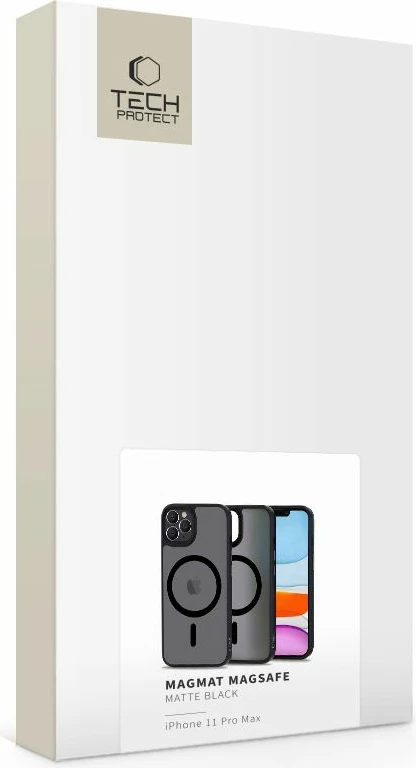 Mbështjellës Tech-Protect MagMat për iPhone 11 Pro Max, MagSafe, Gjysem-transparent, Zi