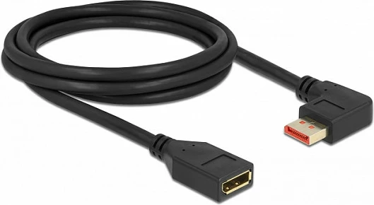 Kabllo zgjatëse DisplayPort DeLOCK 1.4, 8K 60Hz, 2m, 90° majtas, e zezë