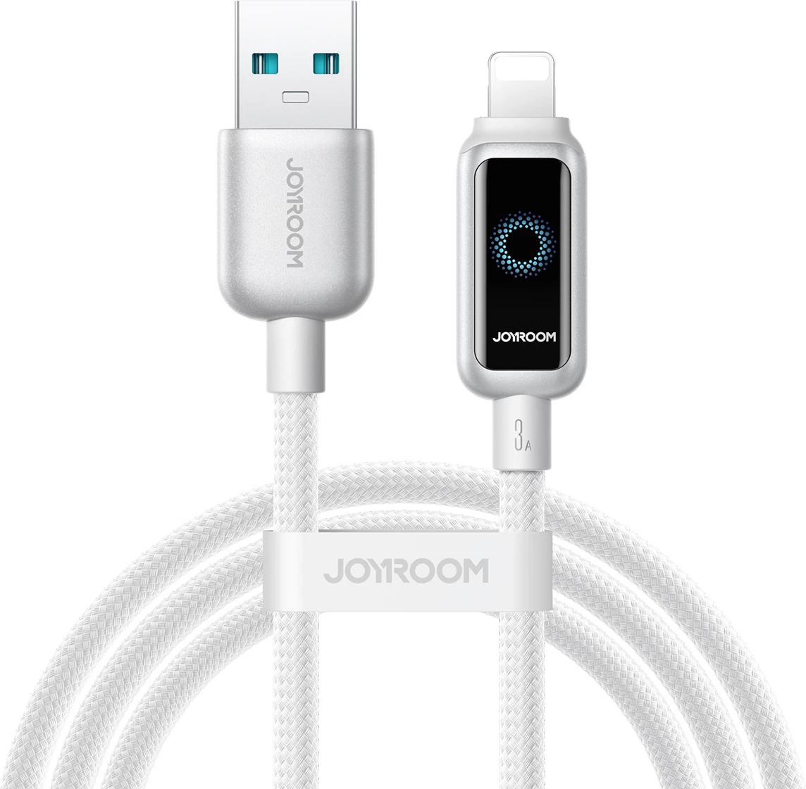 Kabllo USB-A në Lightning, Joyroom S-A55 StarFlight, 1.2 m 3A, e bardhë