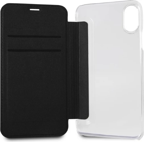 Mbështjellës Karl Lagerfeld Signature Glitter për iPhone X/Xs, i zi