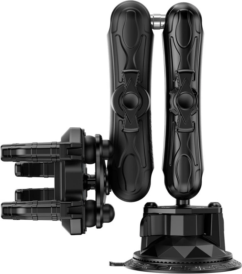 Mbajtëse makinës për tablet/telefon, Ulefone Armor Mount Max UF-AMMAX, kapëse vakumi 360° me krah teleskopik, alumini, pajtueshmëri universale, e zezë