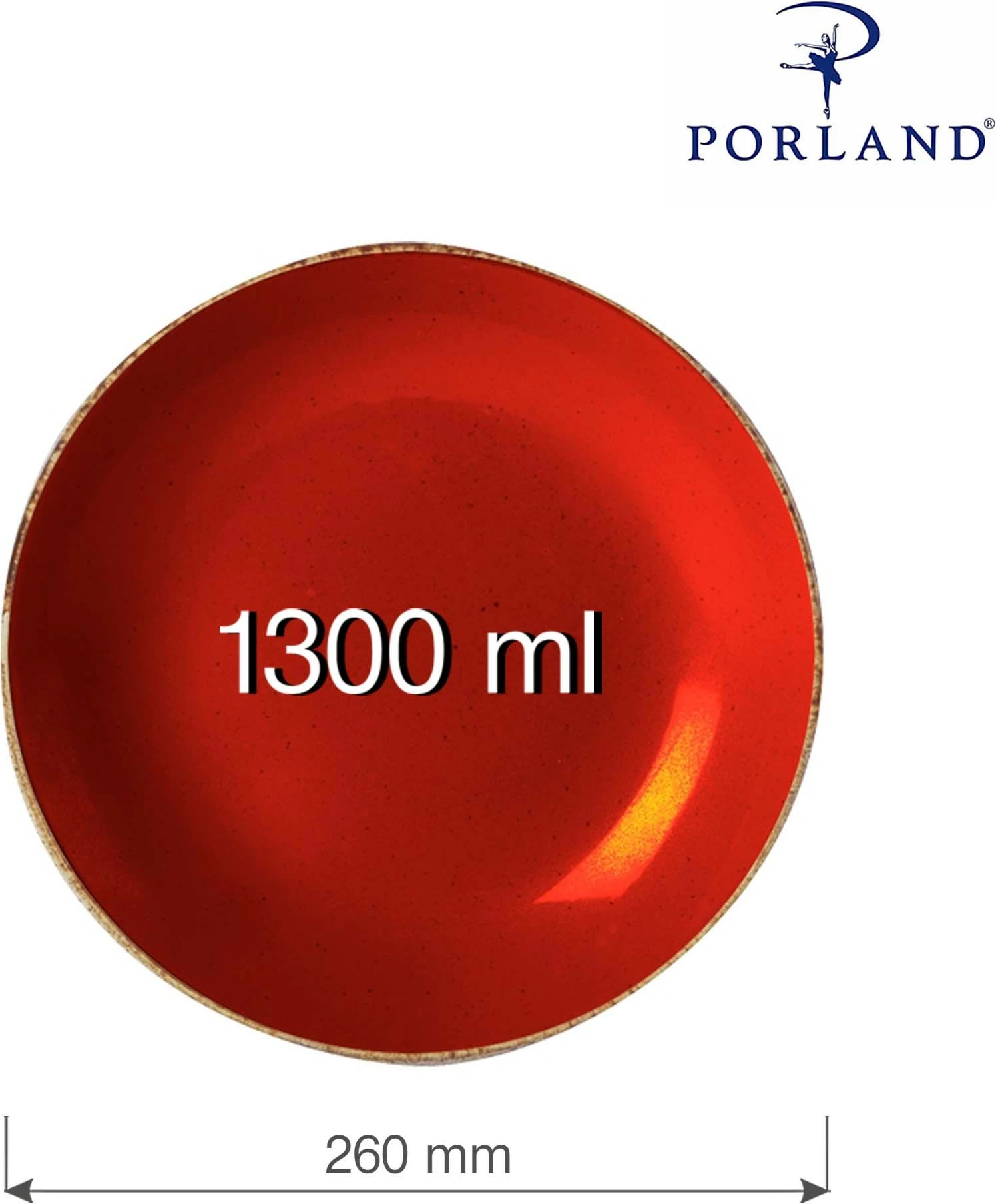 Pjatë coupe Porland Seasons Magma 260 mm, set 6 copë, e kuqe