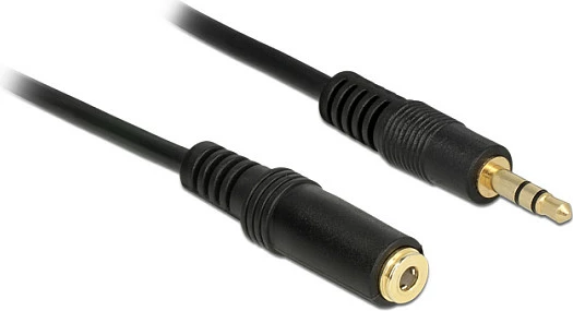 Kabllo zgjatëse audio 3.5mm DeLOCK 83766, 2 m, mashkull-femër, kontakte të arta, e zezë