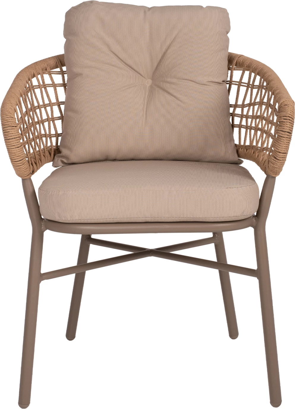Karrige alumini mocha profesionale rattan & jastëkë bezhë FH5863.02 60x56x84 cm