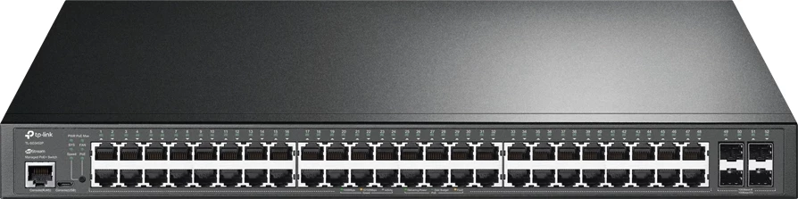 Switch TP-Link TL-SG3452P 48 porta Gigabit, 4 slote SFP, PoE, e zezë