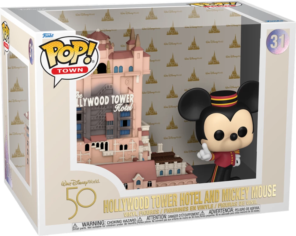 Figurë koleksionuese Funko Pop! Town Disney Town of Terror me Mickey, set me ndërtesë