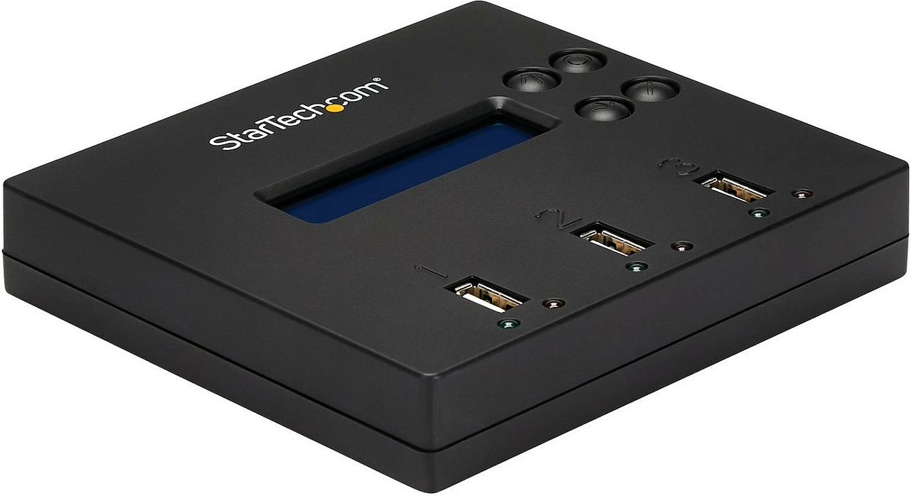 Duplikator USB StarTech 1:2, USB 2.0, me ekran LCD, Copy/Erase, blu