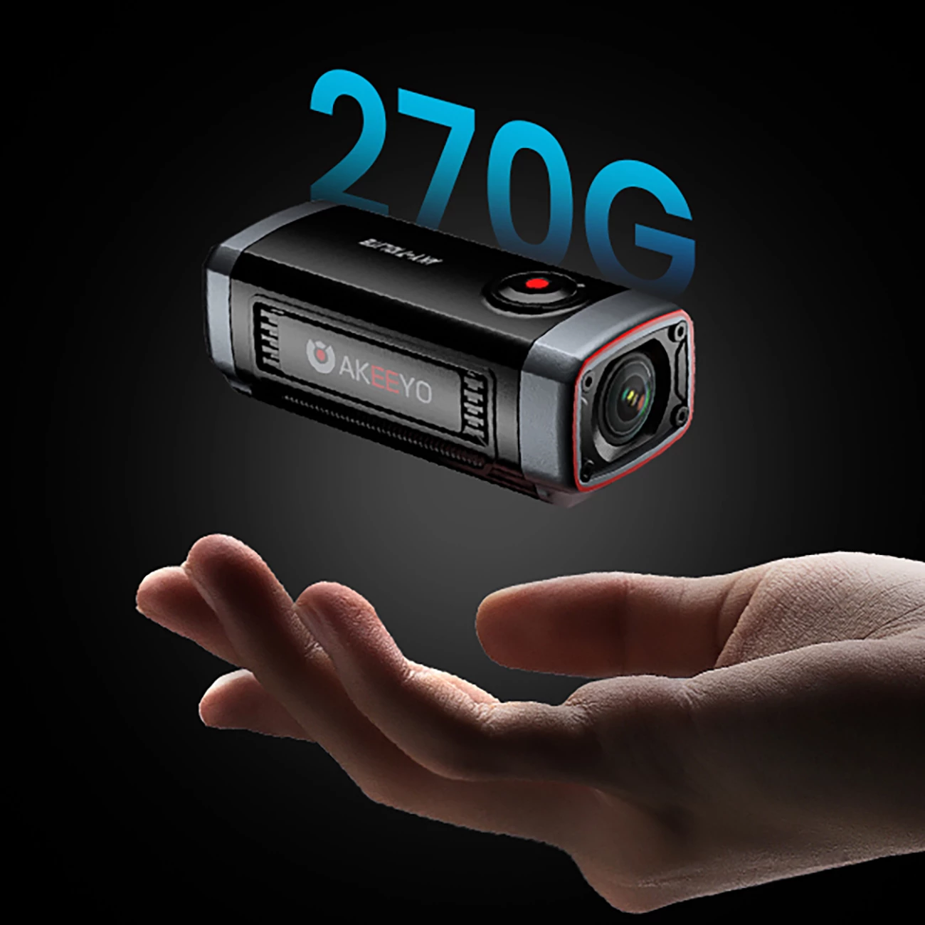 Kamerë aksioni AKEEYO 710 Lite FullHD 1080p, WiFi, IP66, bateri 1800mAh, USB-C, për biçikletë/moto, e zezë