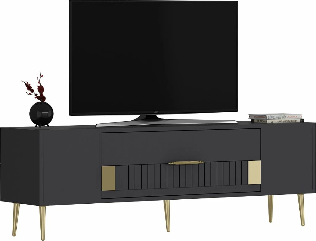 Komodë për TV, ngjyrë antracit dhe ari, Skye Decor, Dekolp4