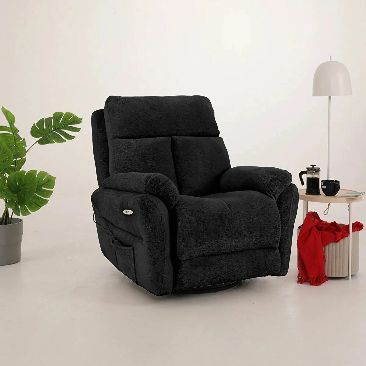Karrige relaksuese elektrike me masazh, ngjyrë e zezë, Atelier del Sofa, Comfera
