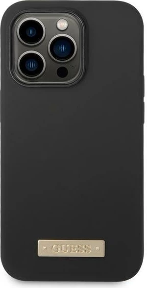 Mbështjellës Guess GUHMP14LSBPLK për iPhone 14 Pro 6.1", silikon, MagSafe, zi