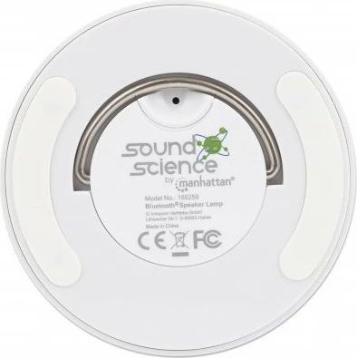 Altoparlant Bluetooth MANHATTAN me dritë LED, slot MicroSD, AUX, bardhë