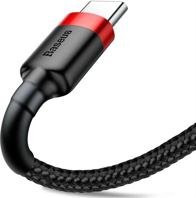 Kabeli USB Baseus Cafule, 2 m, USB A në USB C, Zi dhe Kuq