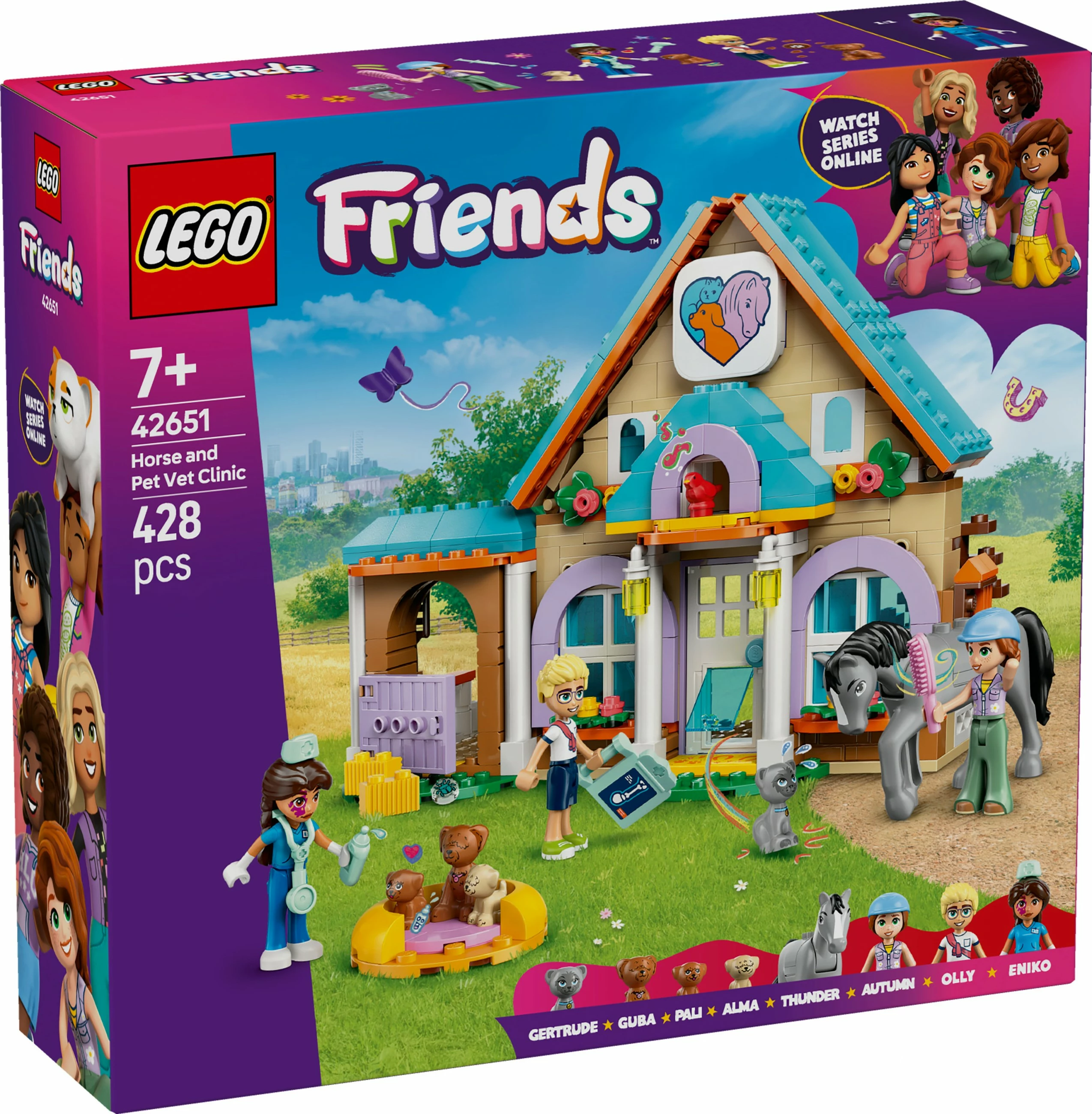 Set ndërtimi LEGO Friends 42651, klinikë veterinare për kuaj dhe kafshë, 428 pjesë, multikolor