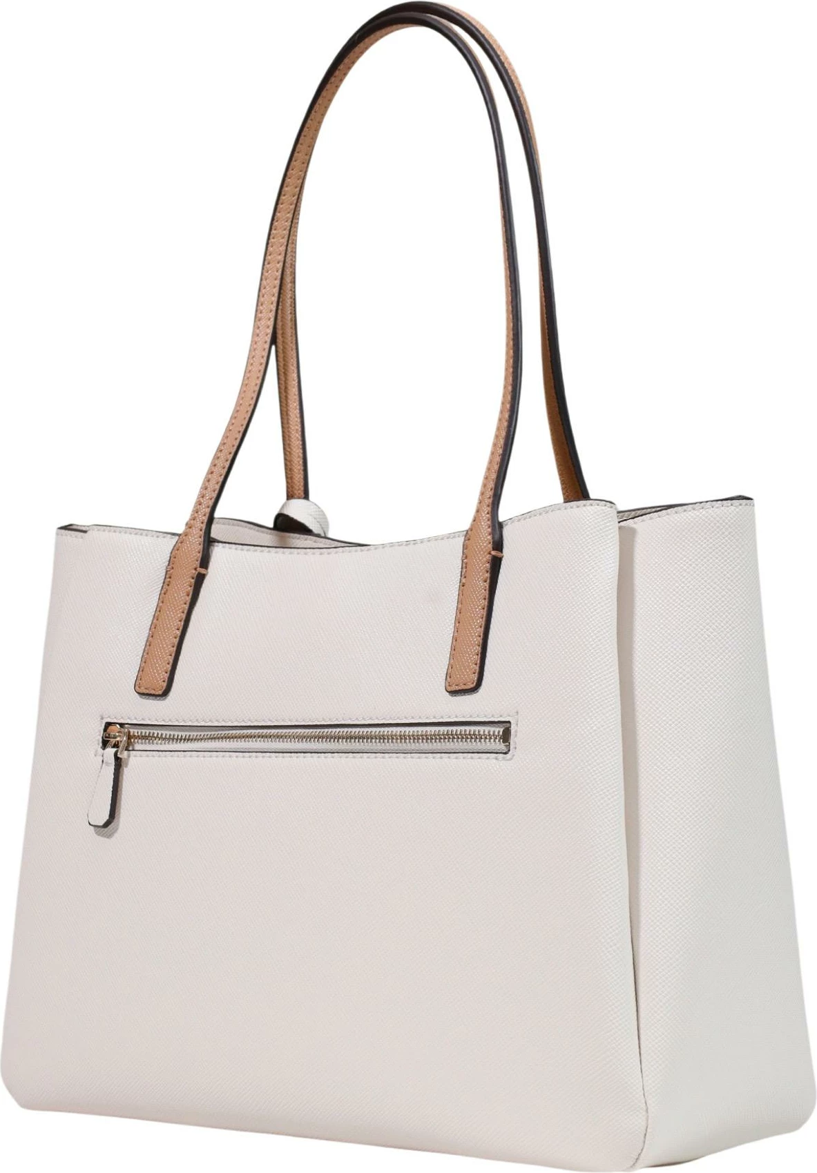 Çantë dore për femra Guess Bramina Small Satchel HWZG96 72260, bezhë-bardhë