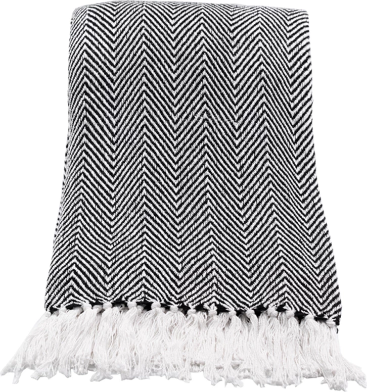 Batanije dekorative Mintoni, pambuk-poliester, e zezë-bardhë, 180x240cm