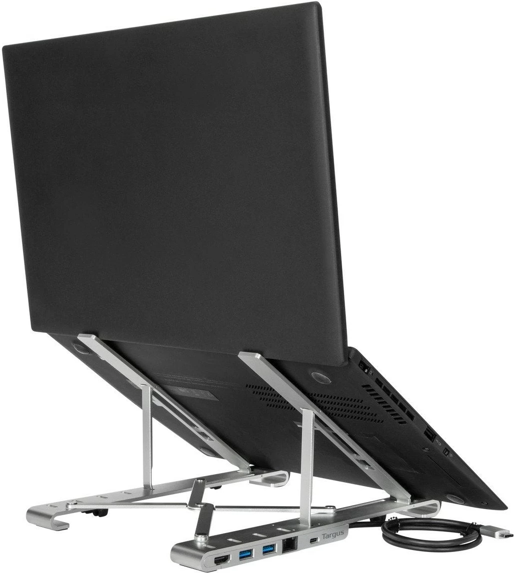 Kasë portative Targus D Portable Stand and Dock, USB-C, 15.6 inch, argjendtë