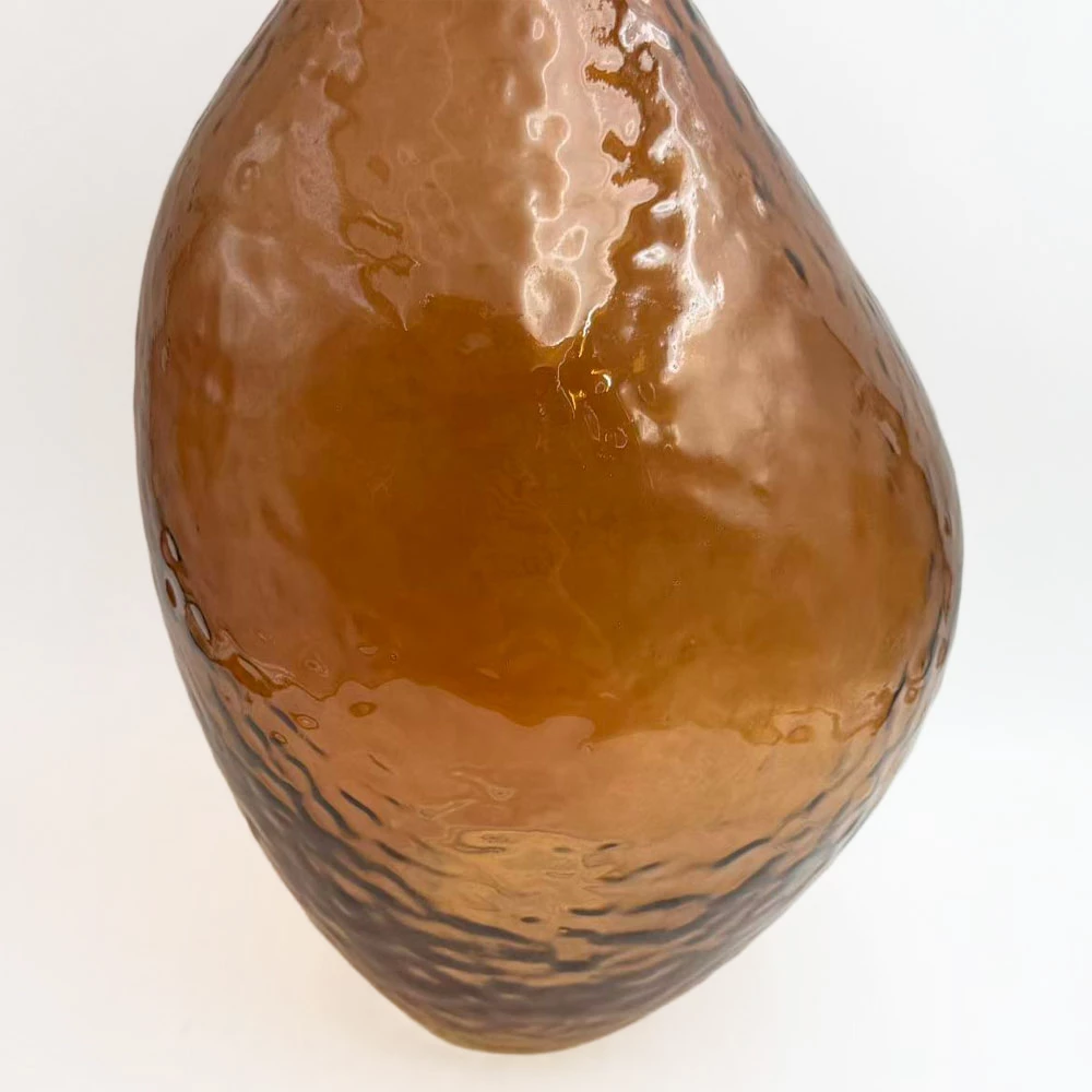 Vazë qelqi, ngjyrë karamel, 22x22x35.5cm