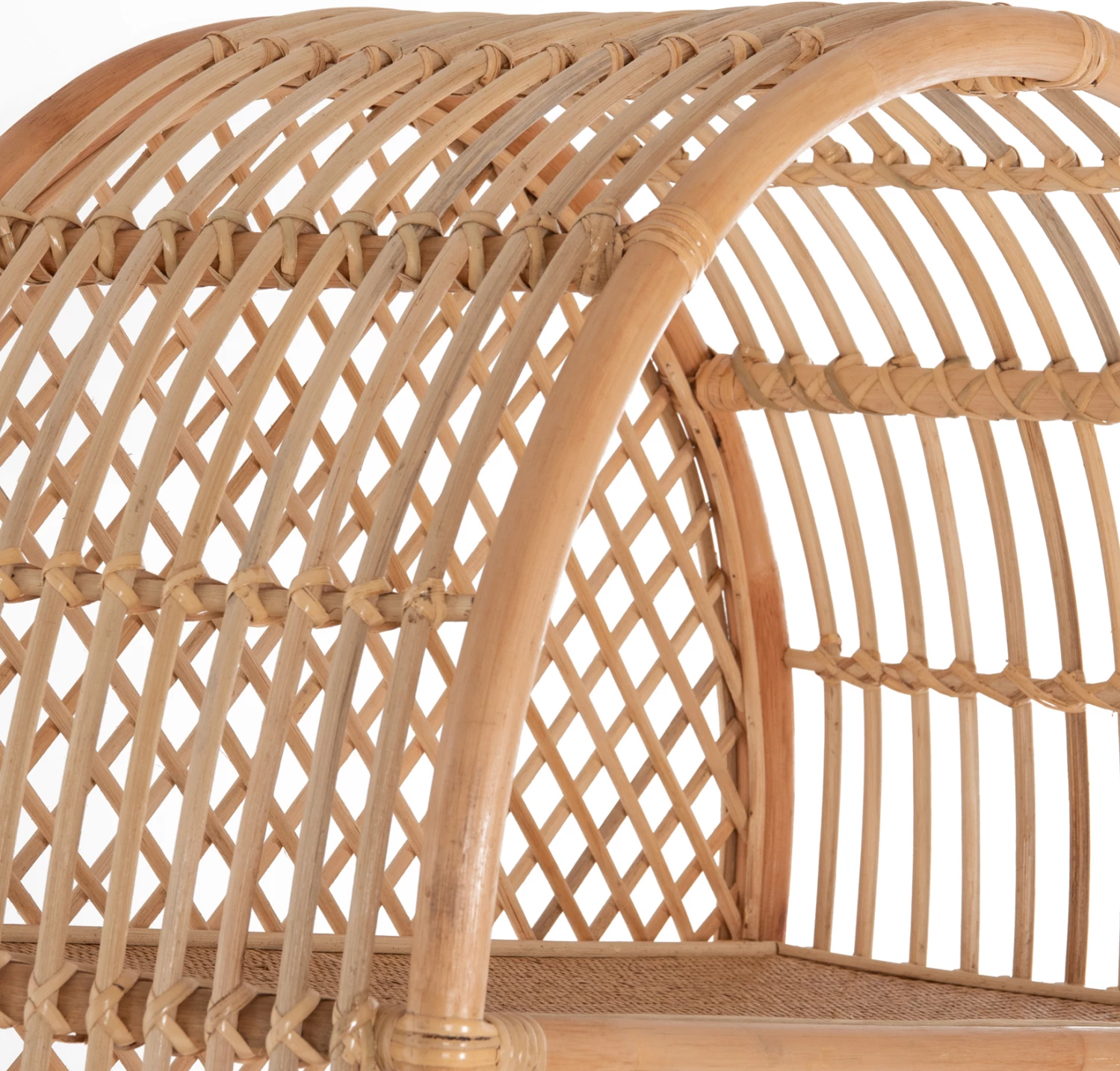 Raft librash FH9552 prej ratanit natyral, ngjyrë natyrale, 80x40x182H cm