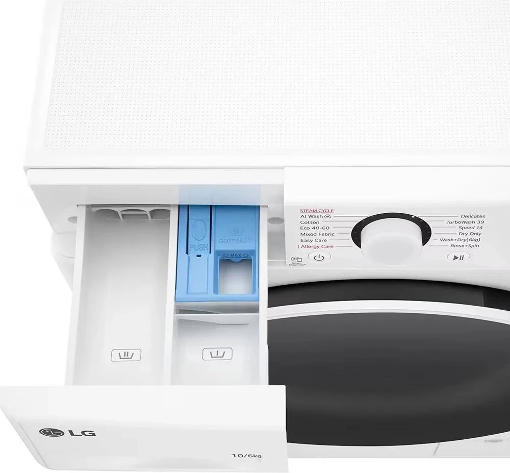 Lavatrice-tharëse LG F4DR510S0W 10/6 kg 1400 rpm me avull, AI DD, TurboWash360°