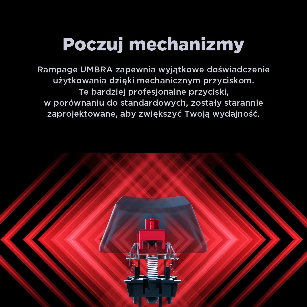 Tastierë mekanike Rampage KB-R86 UMBRA, Red Switch, e zezë