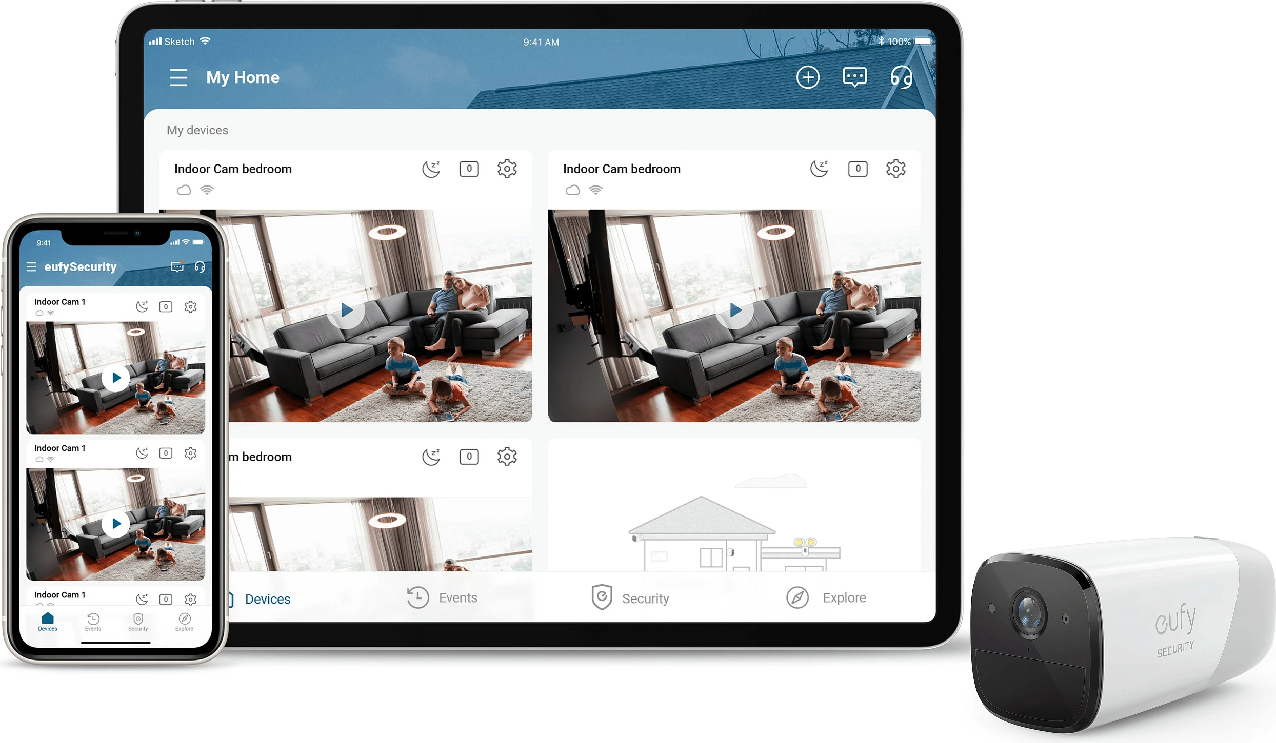 Kamerë sigurie EUFY eufyCam 2 Pro, sistem 2 kamera, 2K, pa kabllo, IP67, HomeKit/Alexa, e bardhë