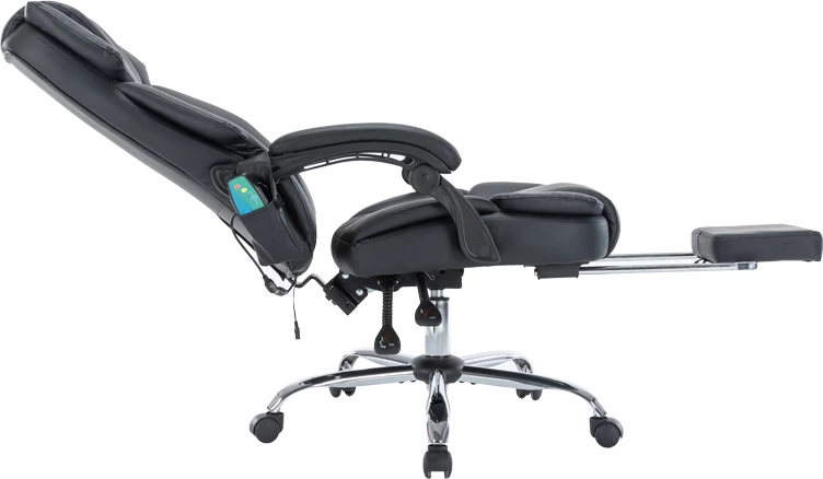 Karrige për zyre, mekanizëm premium, masazh-ngrohje, e zezë