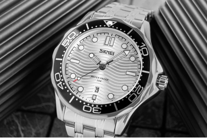 Orë dore për meshkuj Skmei, argjendi