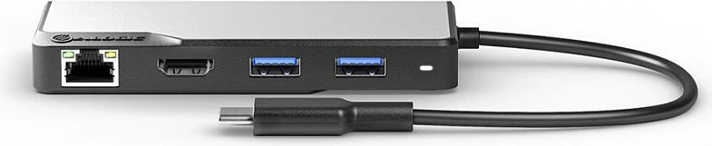 USB-C hub ALOGIC 6-në-1 me HDMI, VGA, RJ-45, 2x USB-A, USB-C PD 100W, zi/hiri