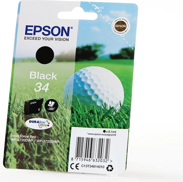 Patron boje, Epson, 34 / C13T34614010, 6.1 ml, deri 350 faqe, Standard, e zezë
