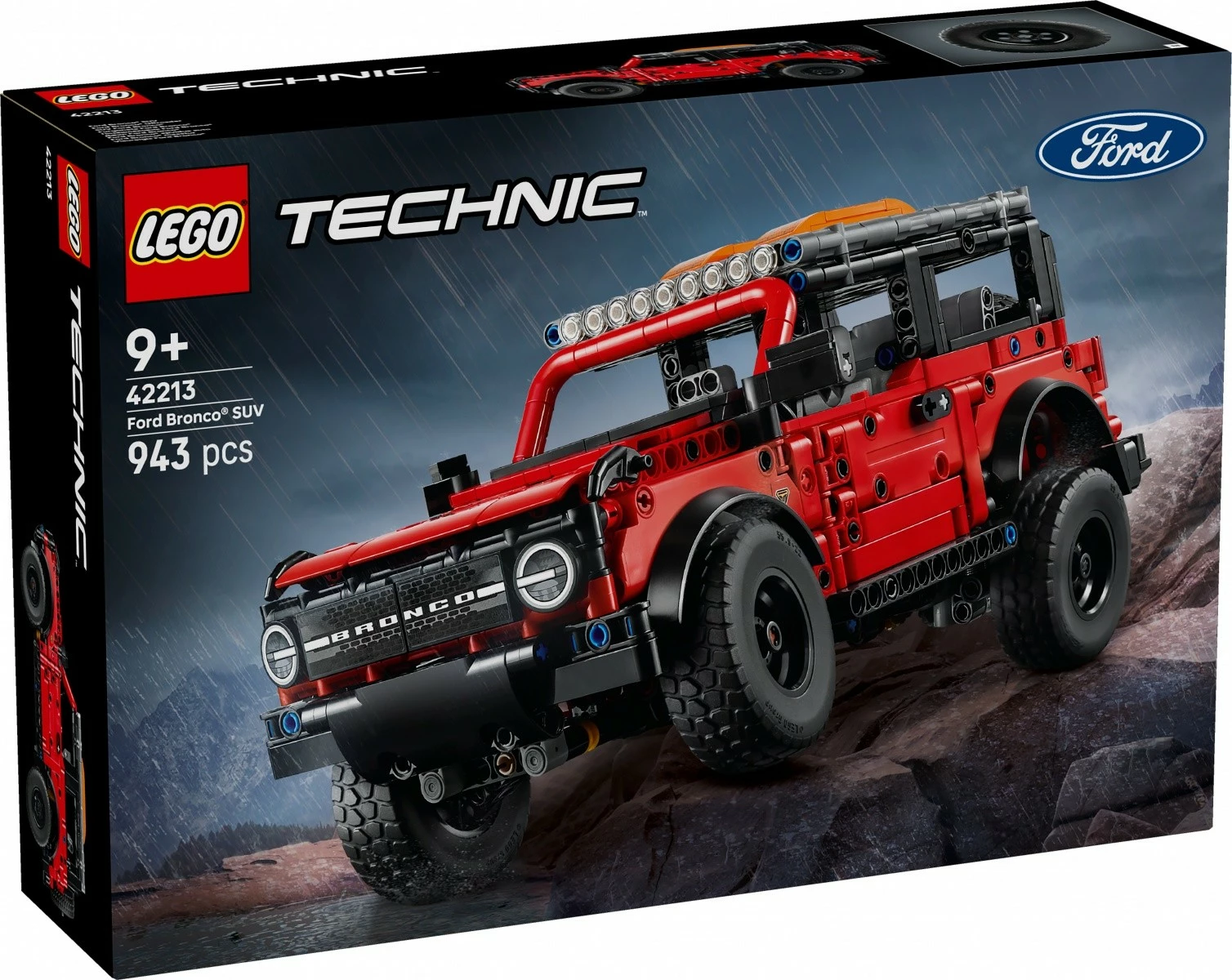 Set ndërtimi LEGO Technic Ford Bronco SUV 42213, 943 pjesë, Kuqe