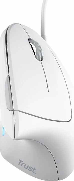 Maus Trust Verto 25133, ergonomik vertikal, USB me kabllo, 1600 DPI, 6 butona, i bardhë