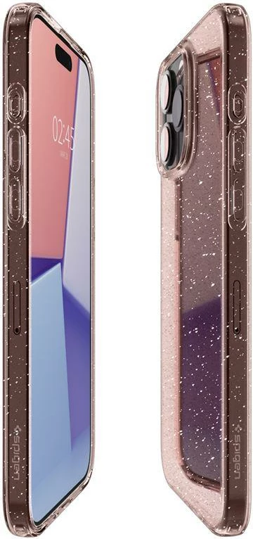 Mbështjellës Spigen Liquid Crystal Glitter për iPhone 15 Pro Max, Rozë/Transparent