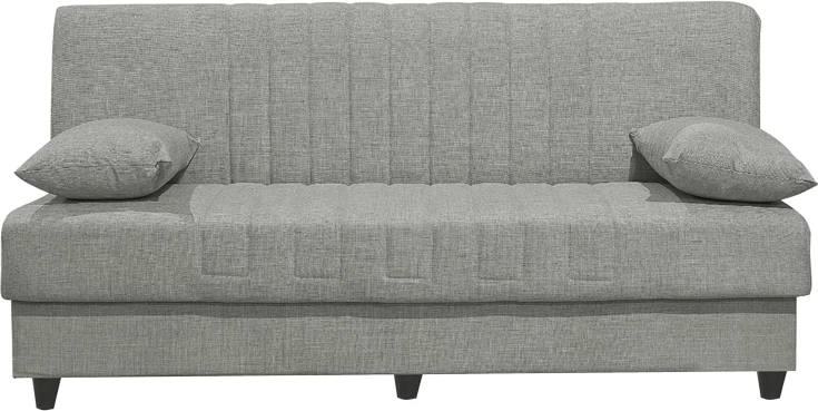 Divan trefishtë me hapësirë ruajtëse, ngjyrë gri e lehtë, 190x75x85cm