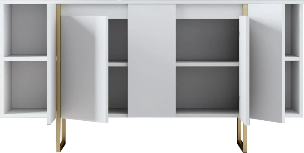 Konsolë Hanah Home, Luxe, e bardhë, e artë