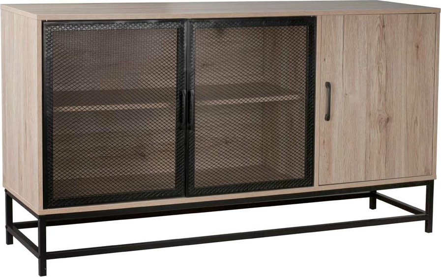 Komodë anësore PLEGMA, ngjyrë sonoma e zezë, 150x40x82 cm