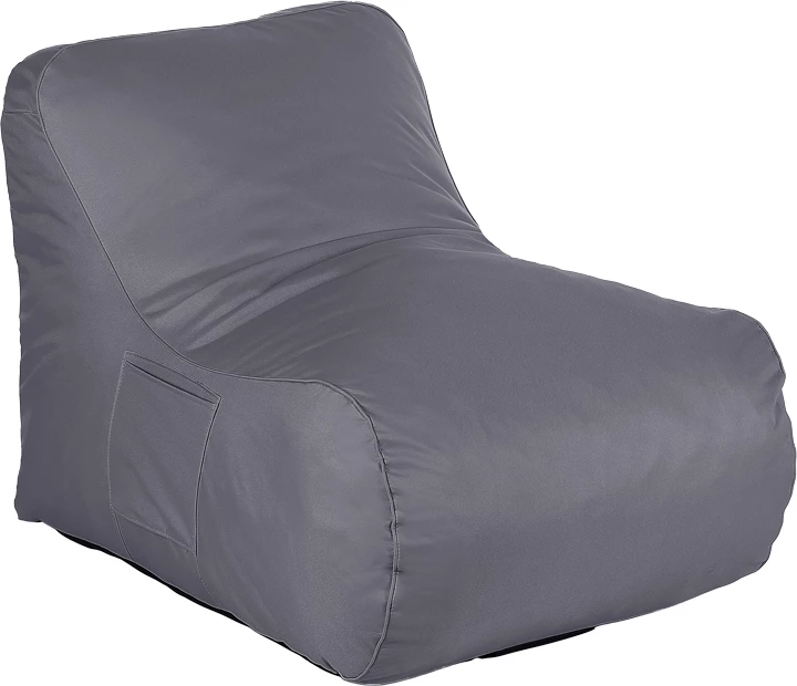 Puf shezlong Belogan, material i papërshkueshëm nga uji, ngjyrë gri e errët, 73x94x65cm