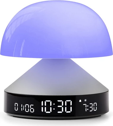 Llambë me orë alarmi 3n1 Lexon Mina Sunrise LR153AP, LCD, alumin