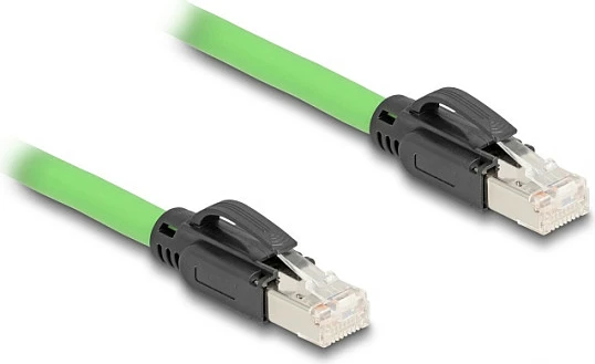 Kabllo rrjeti DeLOCK RJ45 Cat6A 2 m, SF/UTP, TPU, e gjelbër/zezë