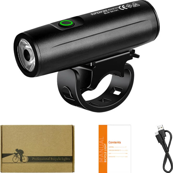 Dritë biçiklete Superfire BL14, 400 lumen, IP54, e zezë
