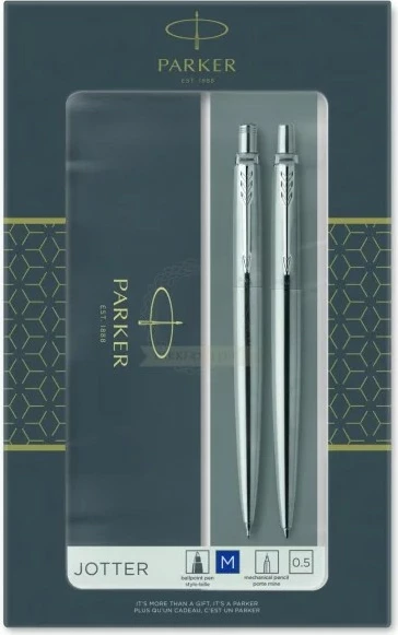 Set stilolaps & laps mekanik PARKER Jotter, çelik inox, argjend
