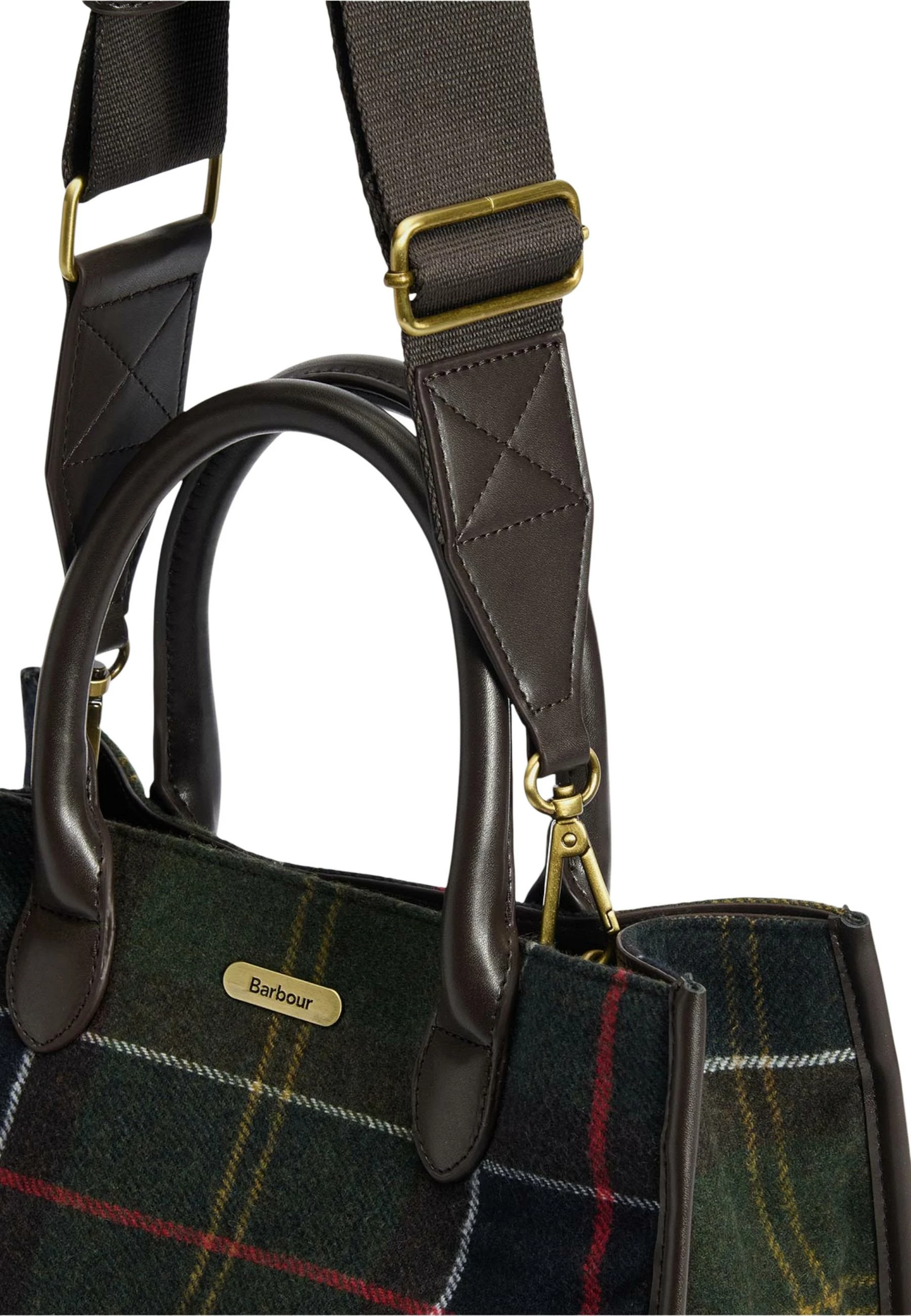 Çantë tote femra Barbour Barrhill Tartan LBA0423, jeshile e errët