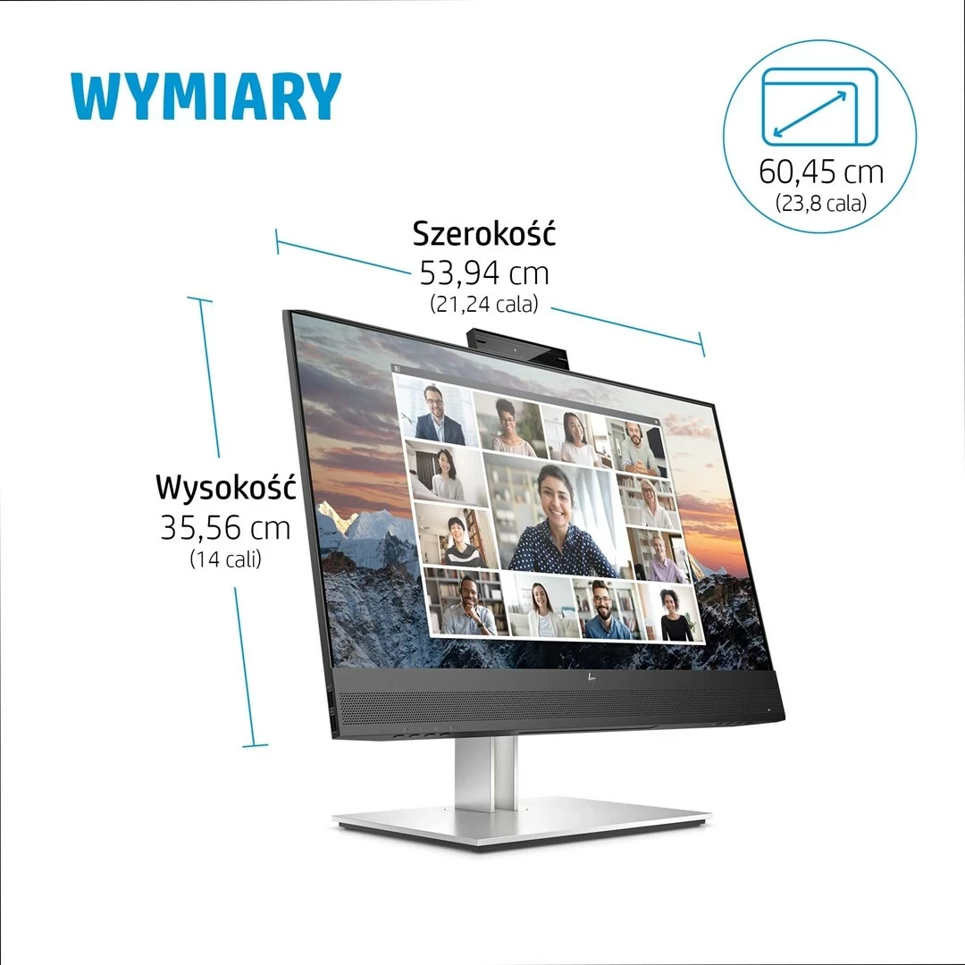 Monitor HP E24m G4 FHD USB-C për konferenca, 23.8", Argjendtë
