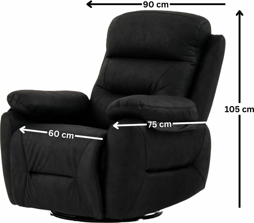Karrige relaksuese Comfort, ngjyrë e zezë, Atelier del Sofa, manuale