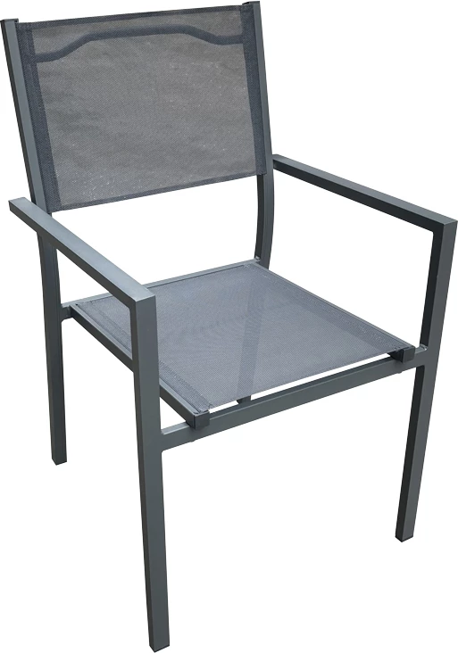 Set tavoline me karrige për ngrënie Moly - Kliton I, alumin dhe tekstilene, ngjyrë antracit, 80x80x74cm, 5 copë